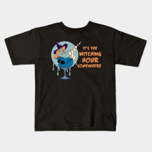 It's The Witching Hour Somewhere (Orange) Kids T-Shirt